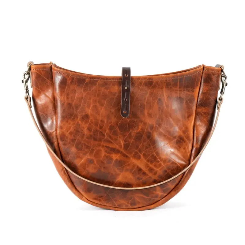 CELESTE LEATHER HOBO BAG - MEDIUM - PEANUT BISON | MOCHA STRAPS