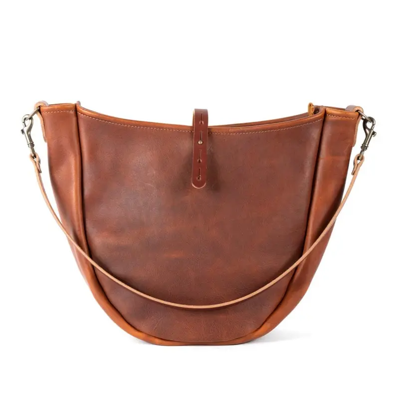 CELESTE LEATHER HOBO BAG - MEDIUM - SADDLE | SADDLE STRAPS