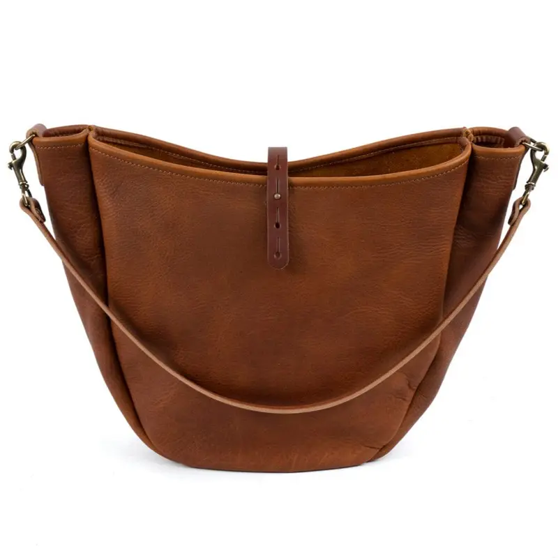 CELESTE LEATHER HOBO BAG - MEDIUM - WINE BISON | MOCHA STRAPS