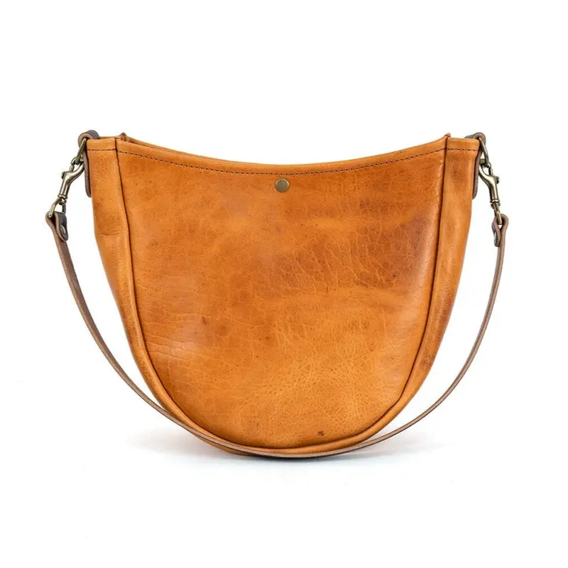 CELESTE LEATHER HOBO BAG - PEANUT BISON | MOCHA STRAPS