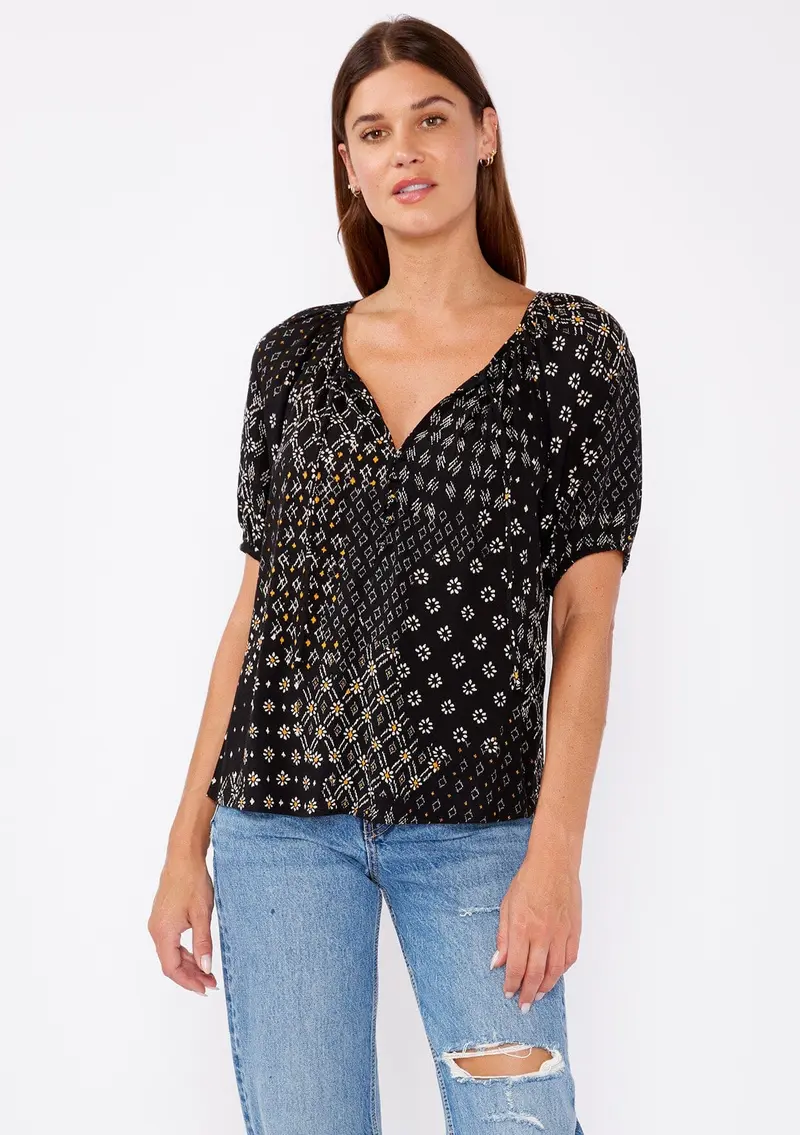 Celestial Garden Puff Sleeve Top