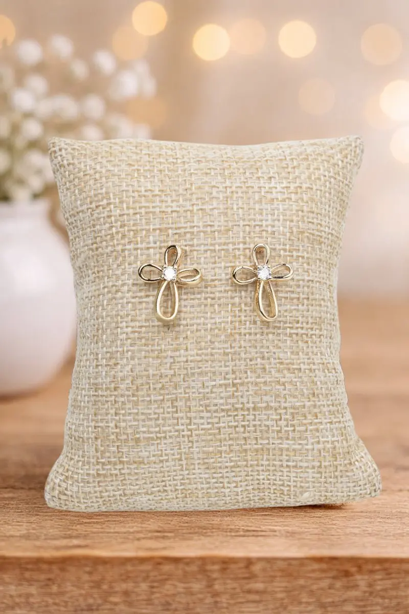 Centered in Faith Goldtone Earrings