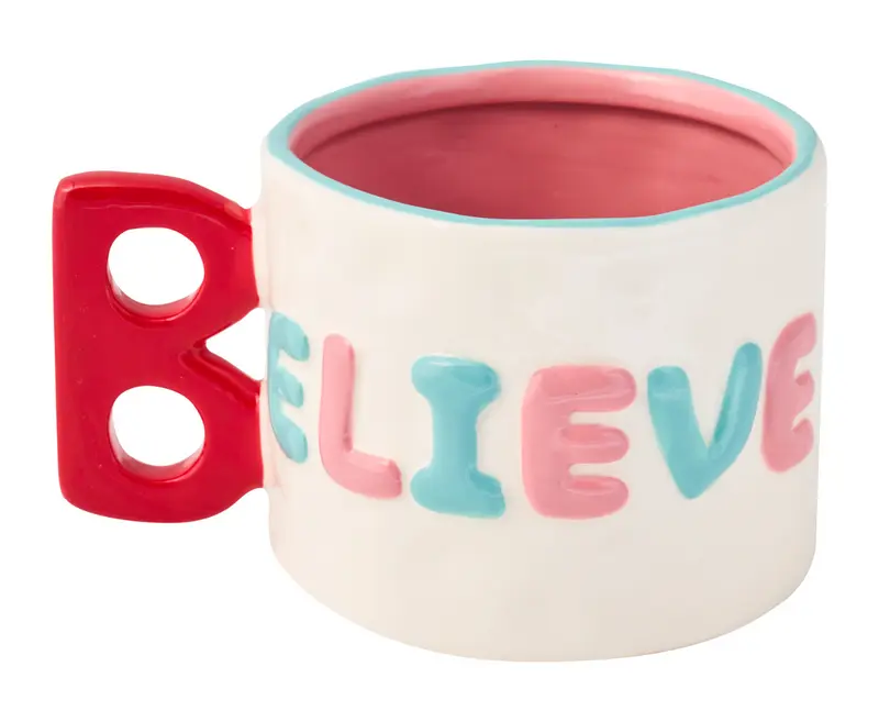 Ceramic Message Mug Believe 14 oz