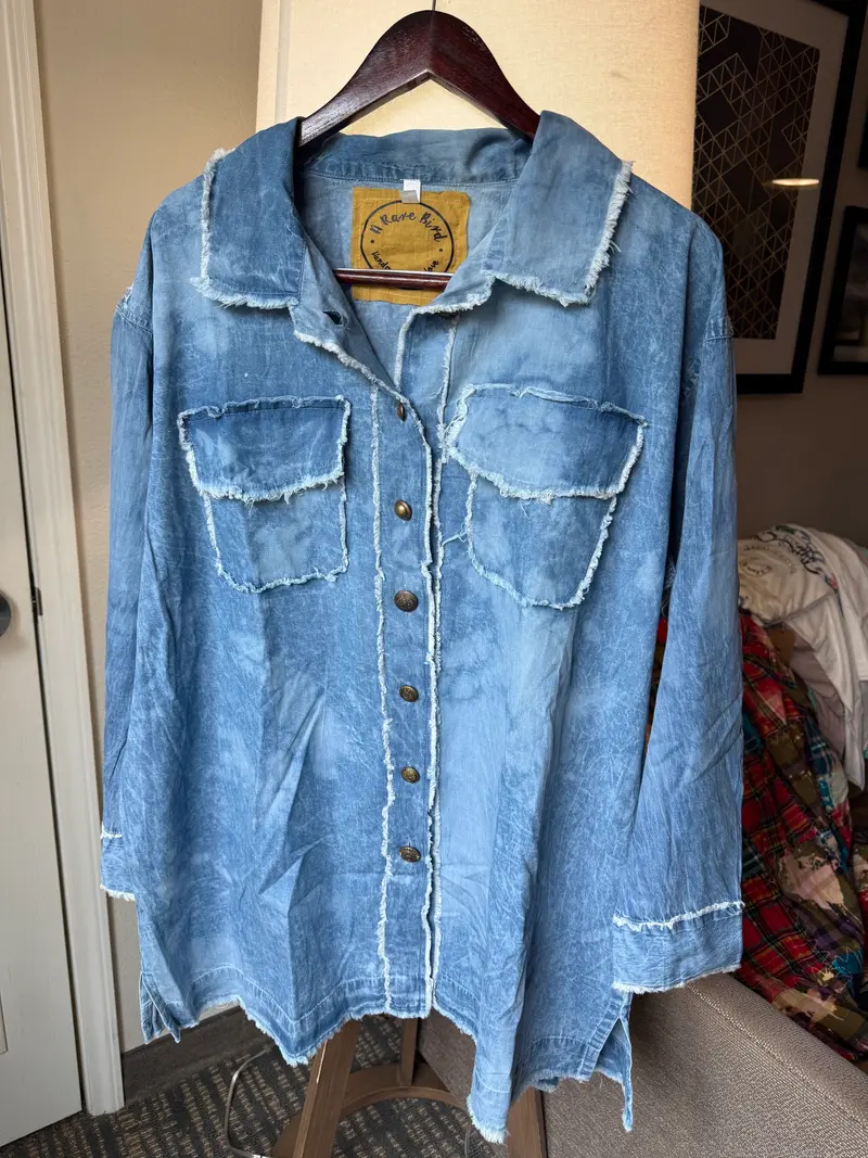 Chambray Lightly Bleached Button Up - 2 Colors
