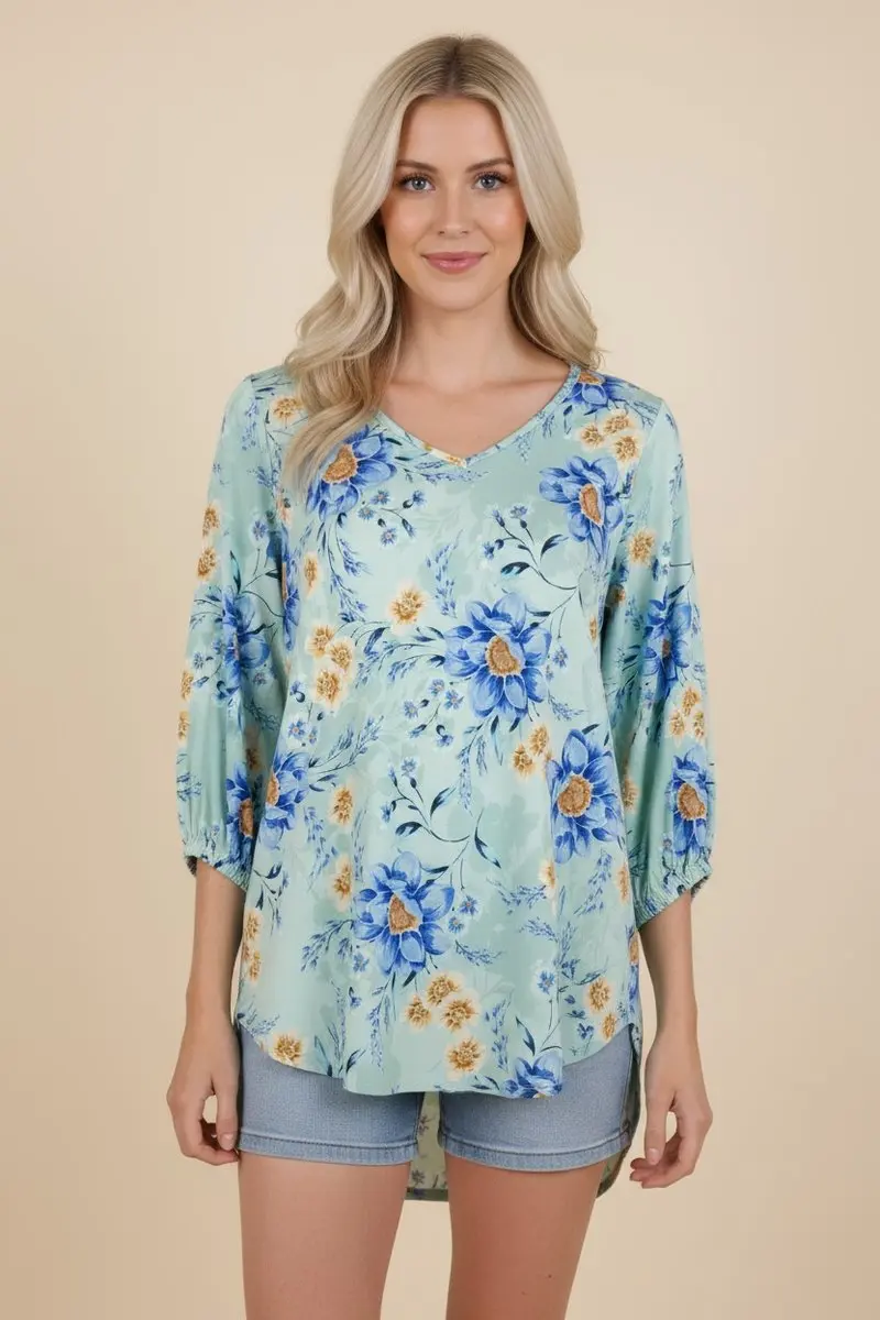 Chase The Sun Top - Sage/Blue