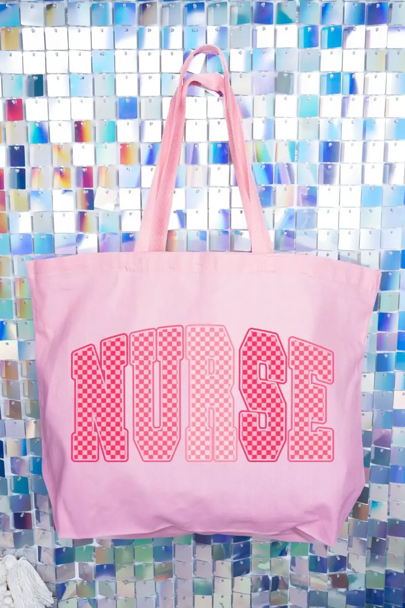 Checkered Care Canvas Jumbo Tote