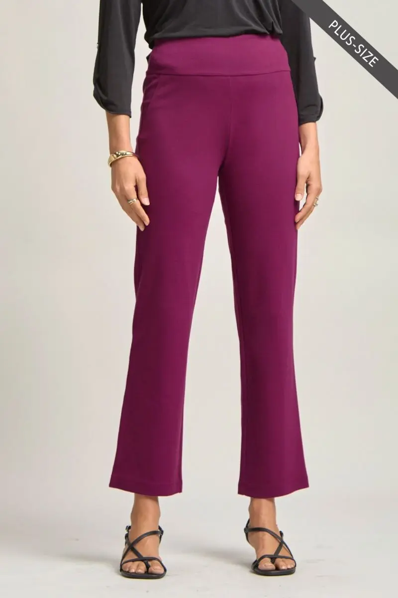 Chic Solid Straight Pants - Fall - Merlot - FINAL SALE