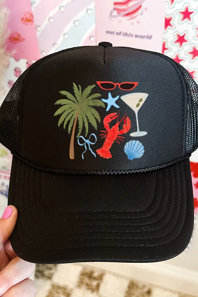 Chic Summer Otto Black Foam Front Trucker Hat
