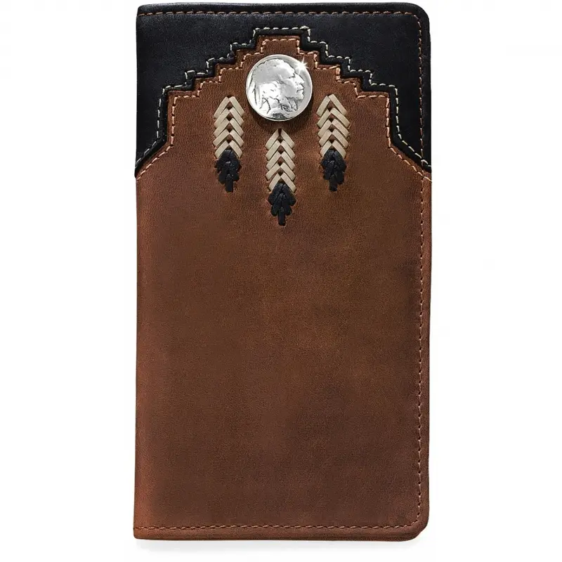 Chieftain Feather Checkbook Wallet