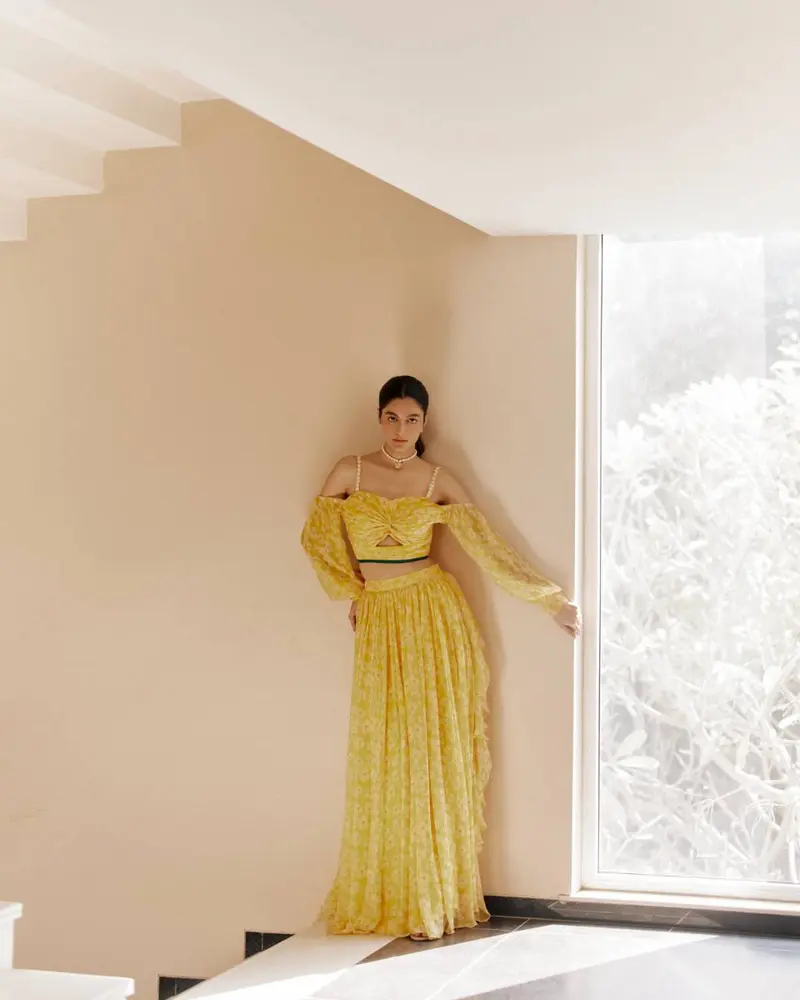 Chiffon Petal Haze Bemberg Lehenga Set