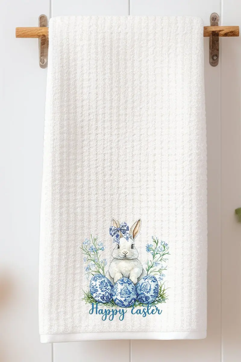 Chinoiserie Easter Bloom Waffle Kitchen Towel