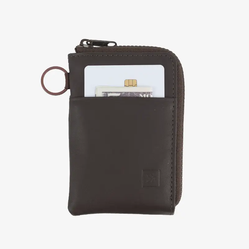 Chocolate - Leather Zip Wallet