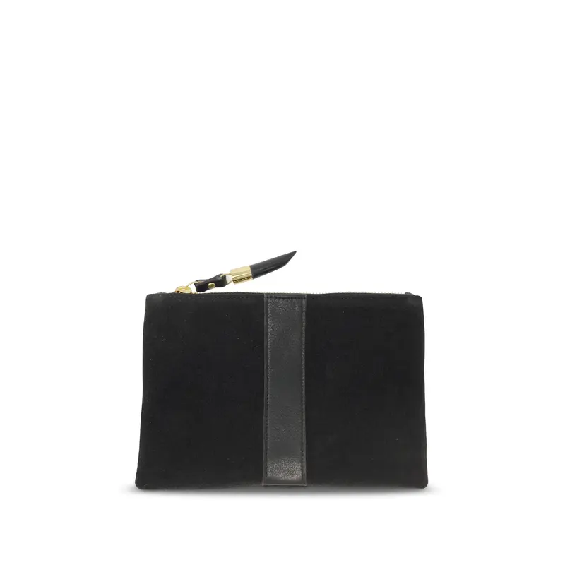 Chocolate Suede Small Pouch
