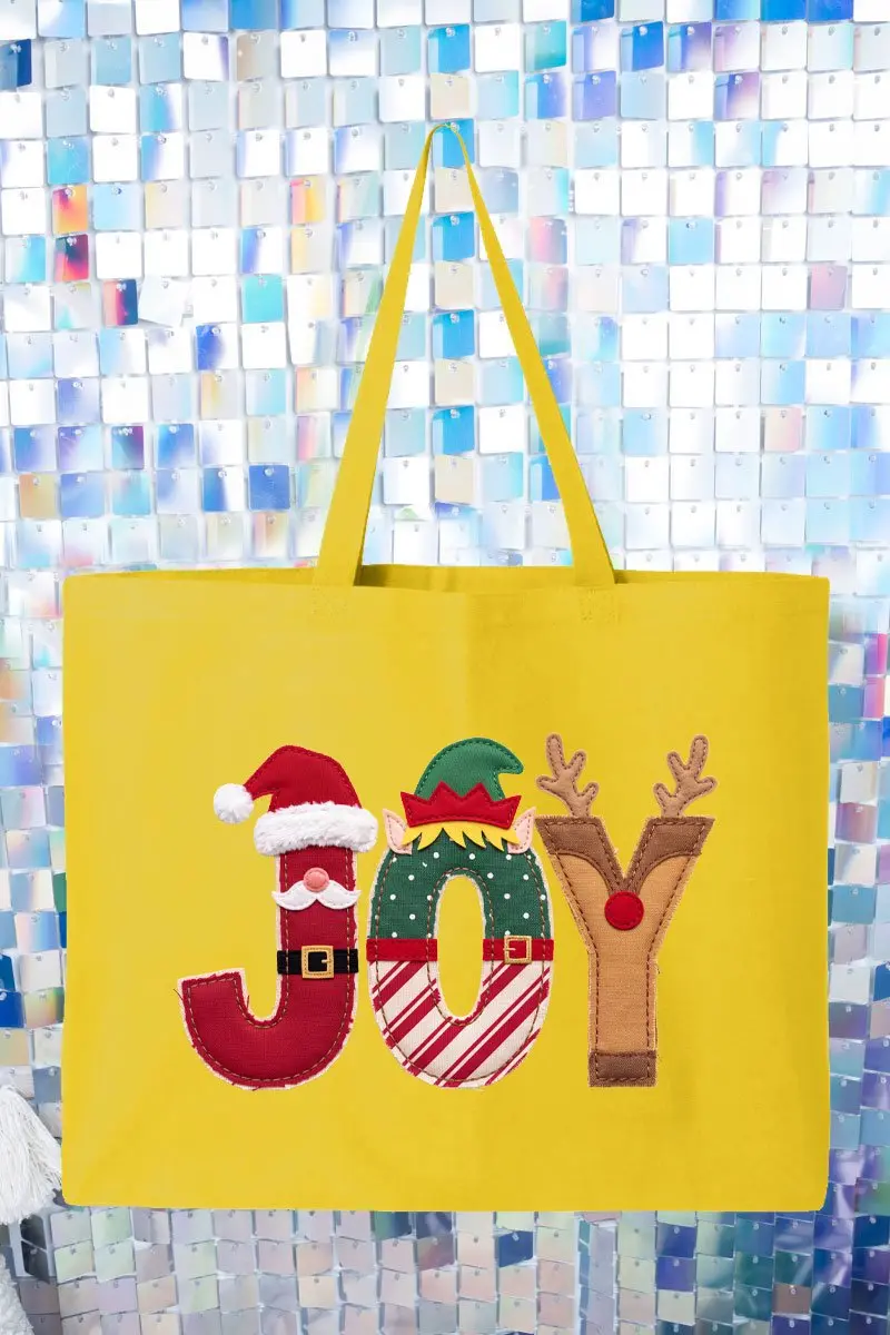 Christmas Characters Joy Canvas Jumbo Tote