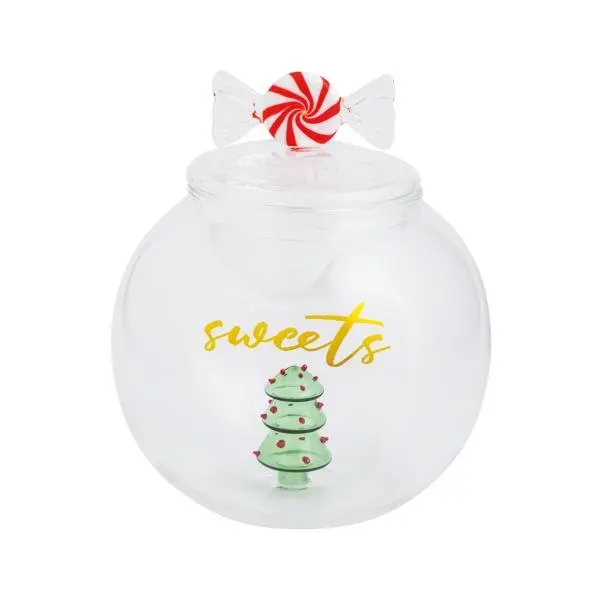 Christmas Glass Cookie Jar Set by Mud Pie