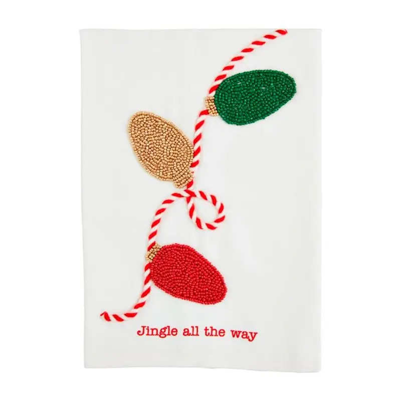 Christmas Lights Bead Towel by Mud Pie