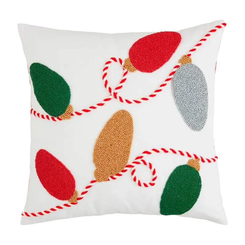 Christmas Lights Beaded Pillow by Mudpie