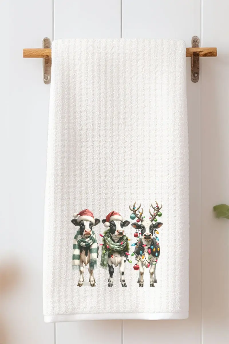 Christmas Moosical Tree Waffle Kitchen Towel