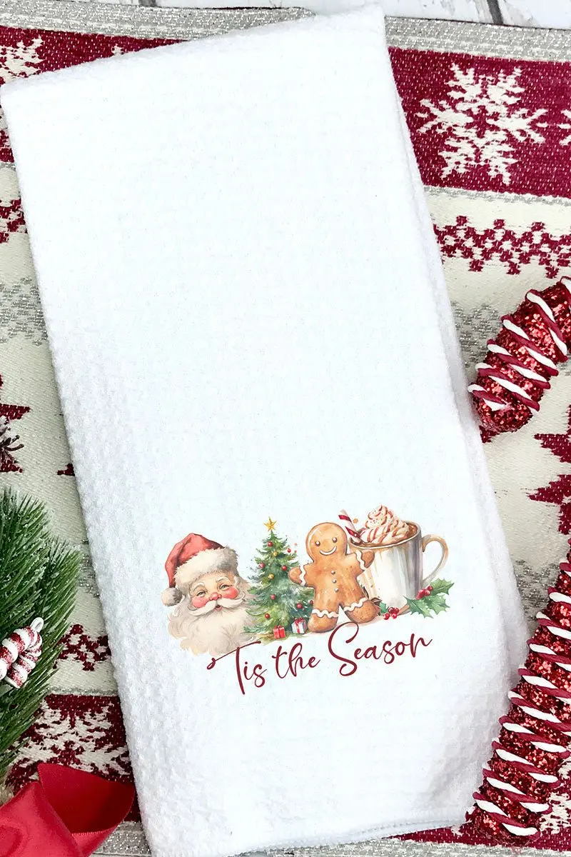 Christmas Traditions Waffle Kitchen Towel