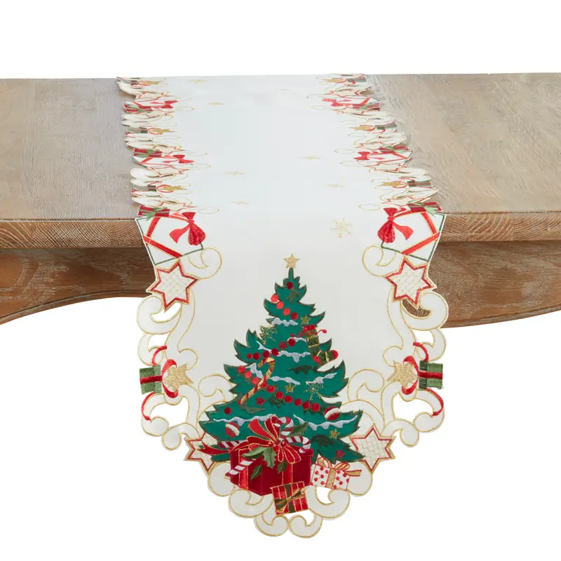 Christmas Tree Table Runner – White