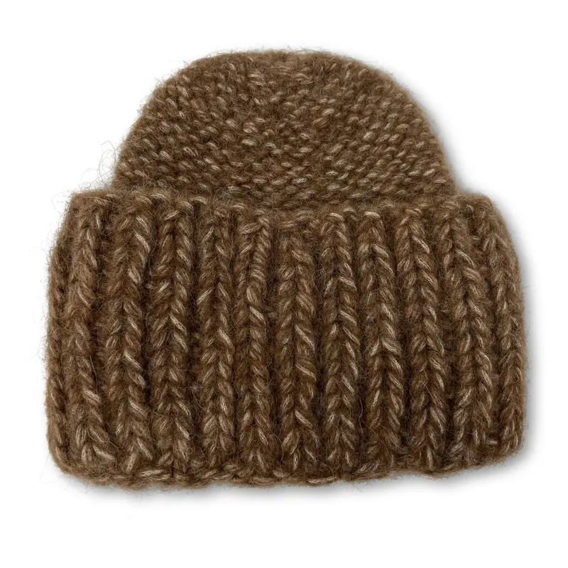 Chunky Handknit Hat - Camel