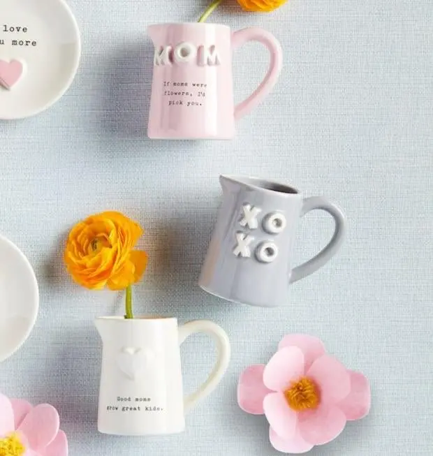 Chunky Letter Mom Bud Vase by Mud Pie