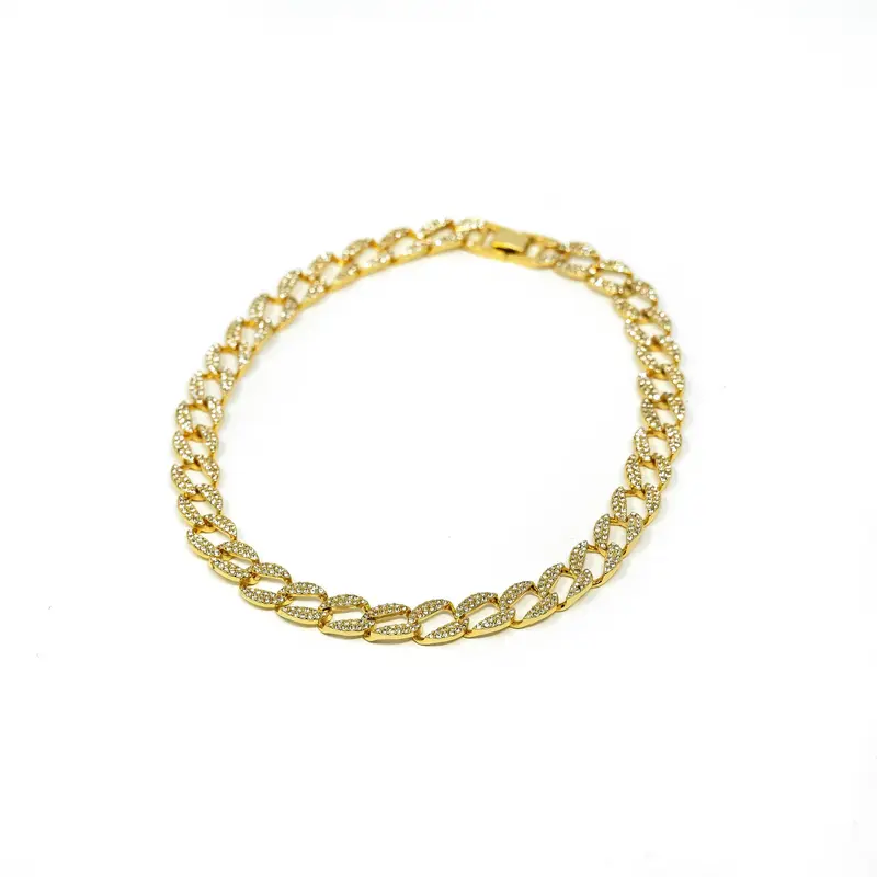 Classic Crystal Cuban Chain Choker Necklace