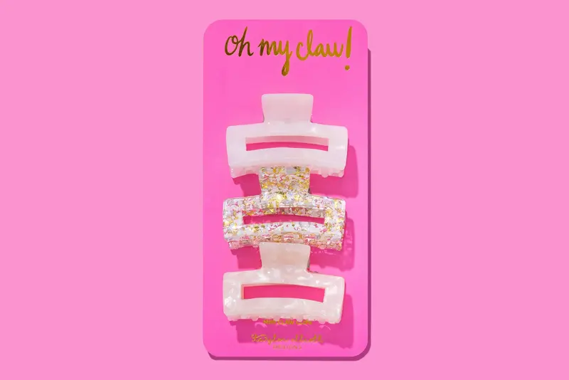 Claw Clips Trio- Pearl Confetti