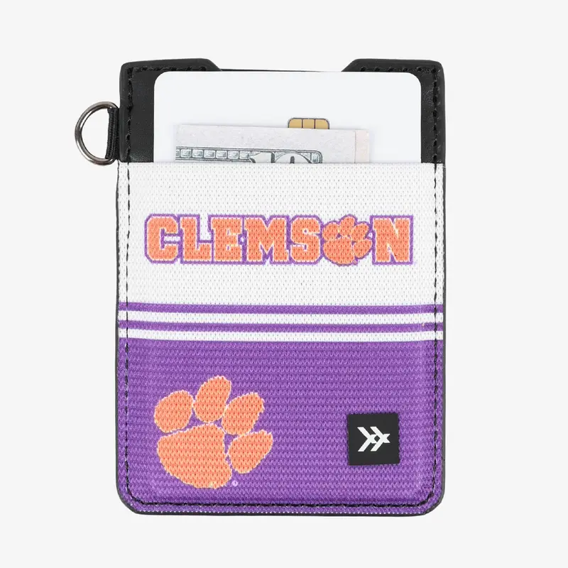 Clemson White - Vertical Leather Wallet