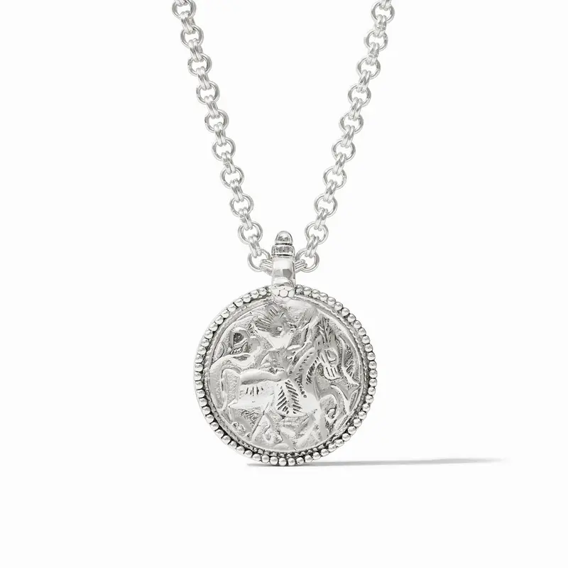 Coin Pendant Necklace in Silver