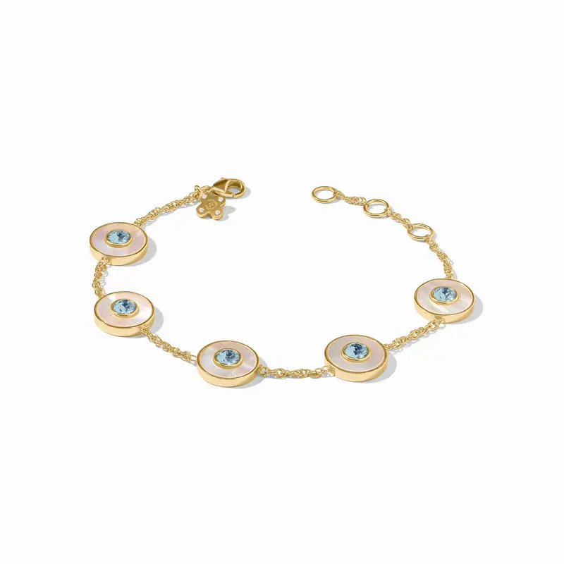 Colette Circle Delicate Bracelet in Chalcedony Blue