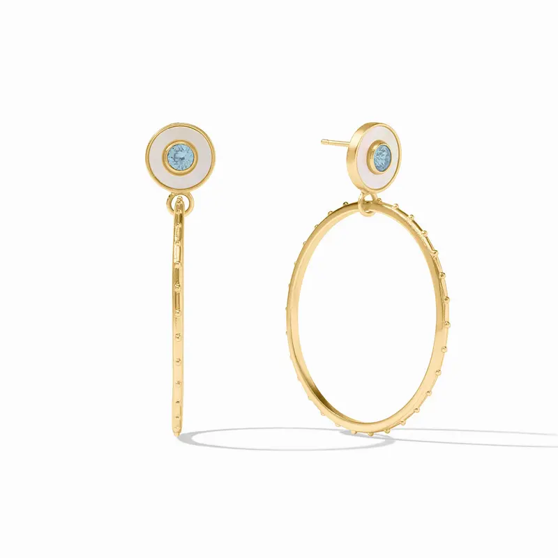 Colette Circle Earrings in Chalcedony Blue