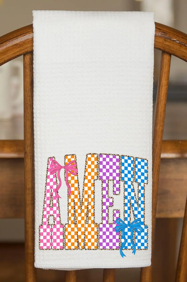 Color Check Amen Waffle Kitchen Towel