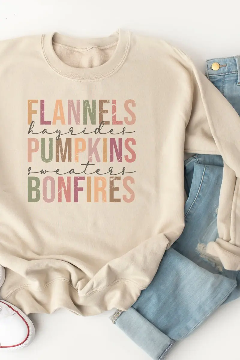 Colorblock Fall Things Ecosmart Crewneck Sweatshirt