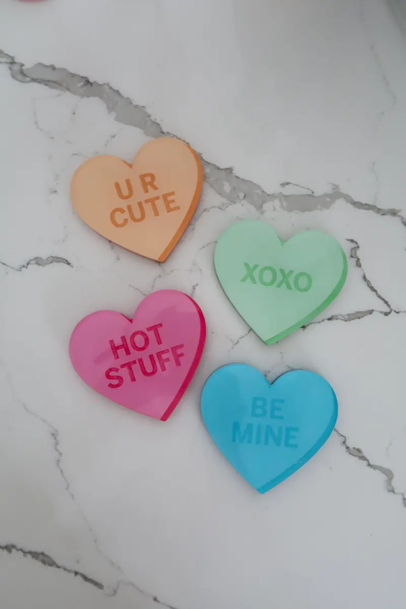 Conversation Hearts Set of 4 Coasters