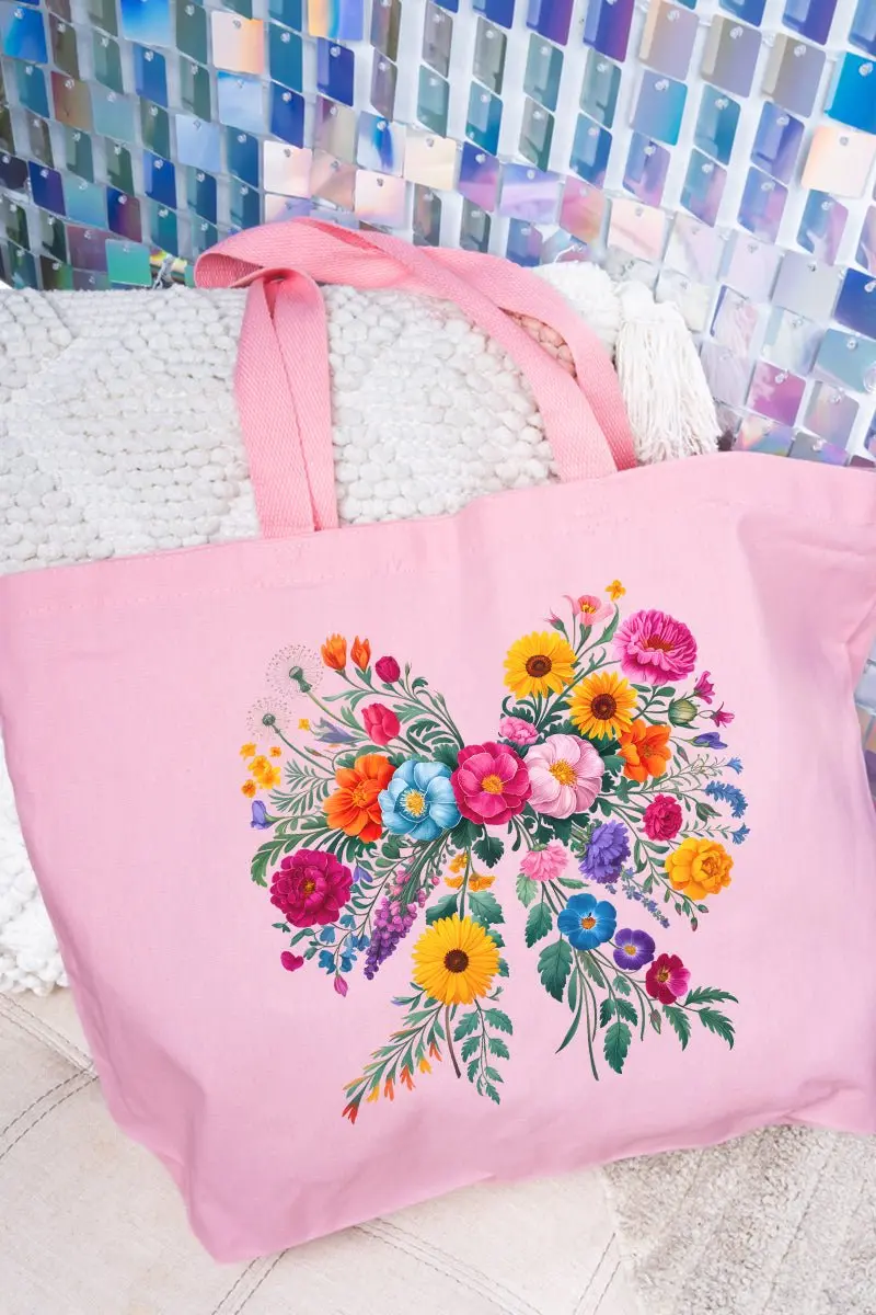 Coquette Wildflowers Canvas Jumbo Tote