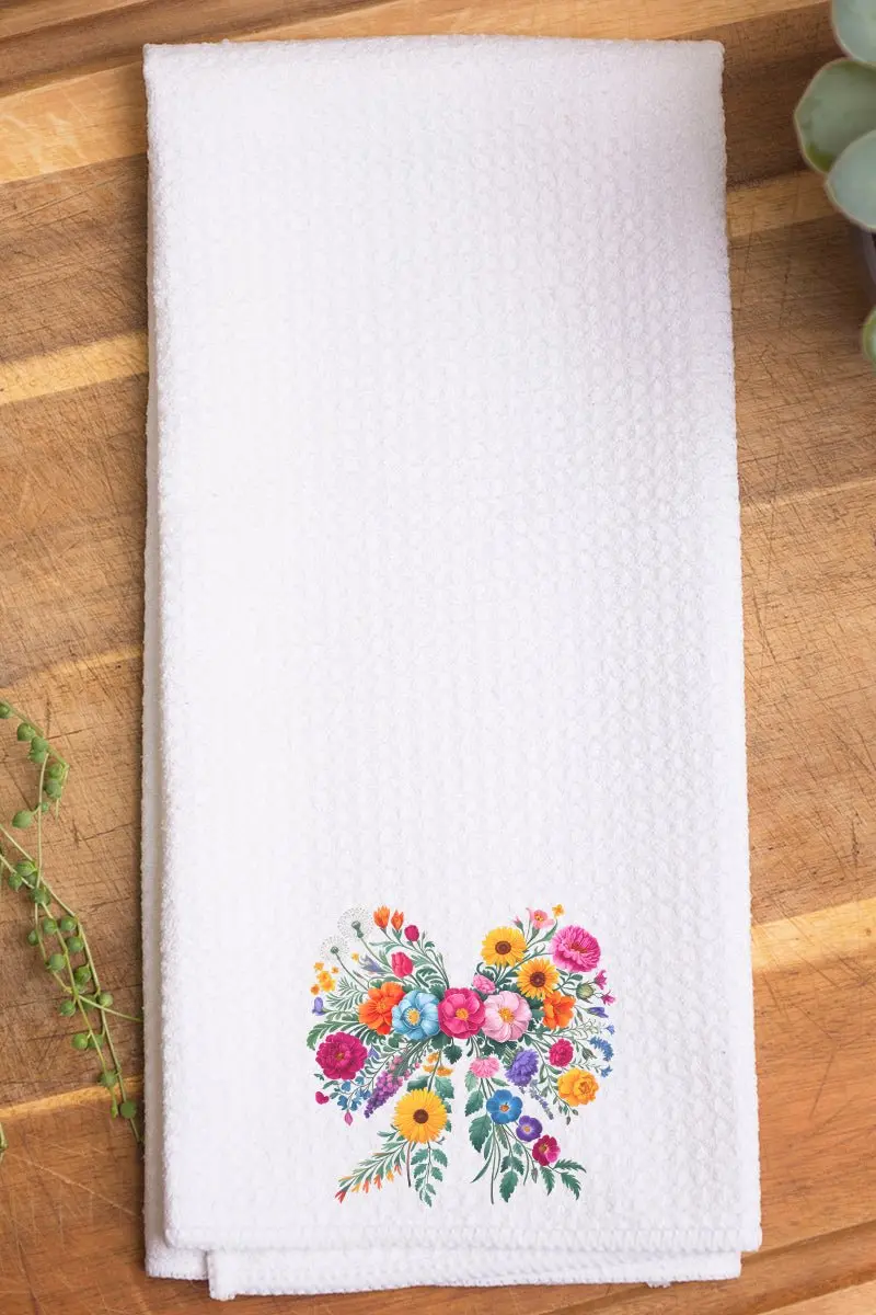 Coquette Wildflowers Waffle Kitchen Towel