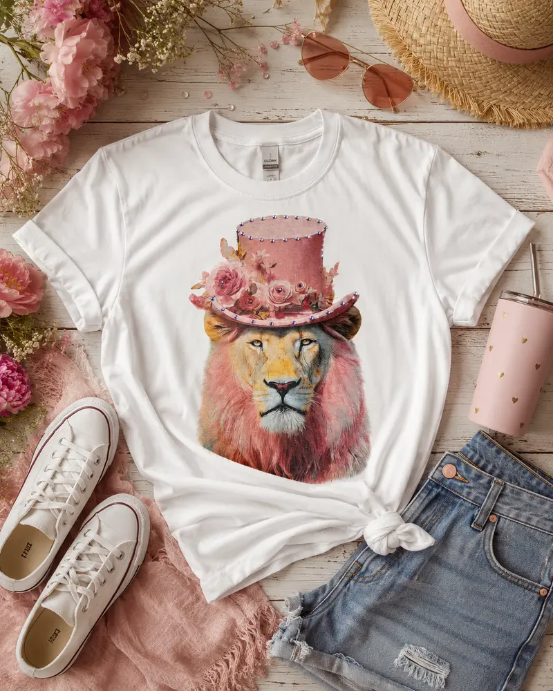 Cotton Candy Lion Boujee Tee