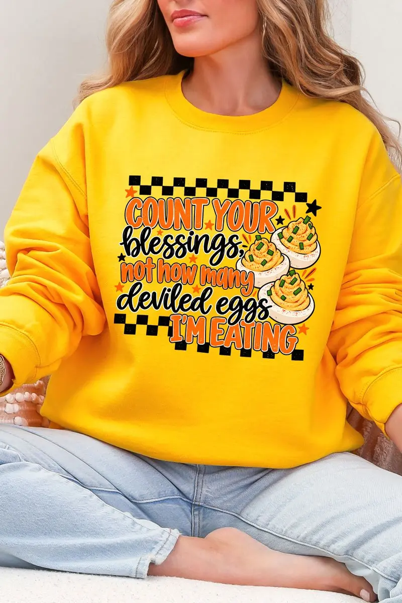 Count Blessings Not Deviled Eggs Heavy Blend Crew Sweatshirt
