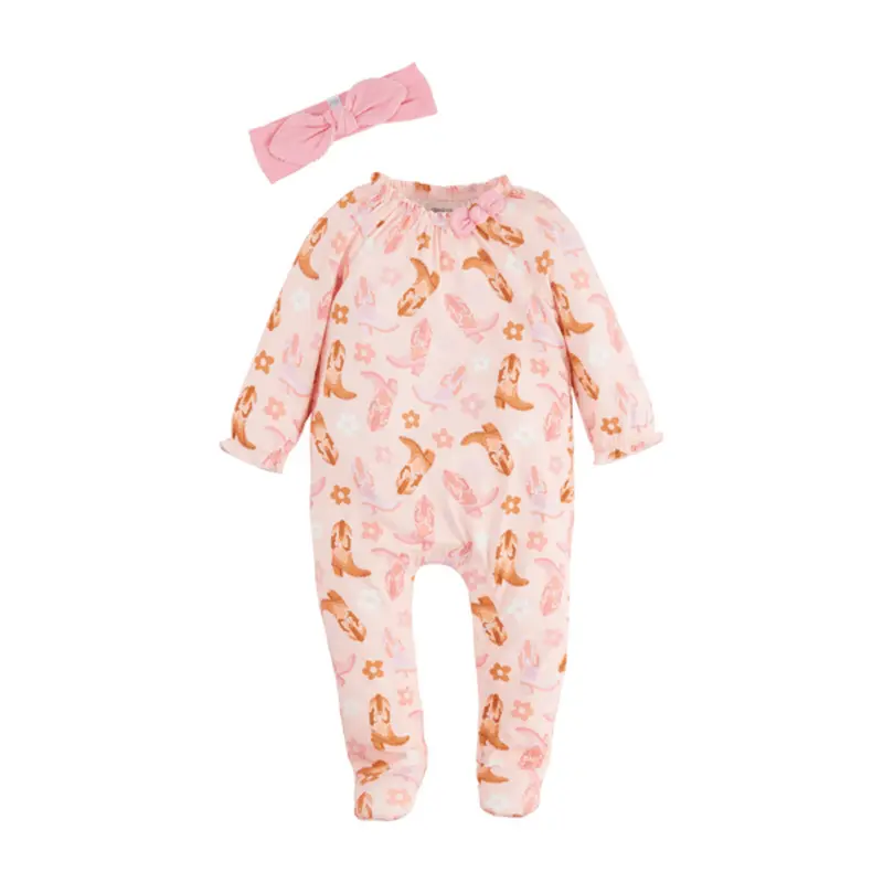 Cowgirl Sleeper & Headband Set 0-3mo