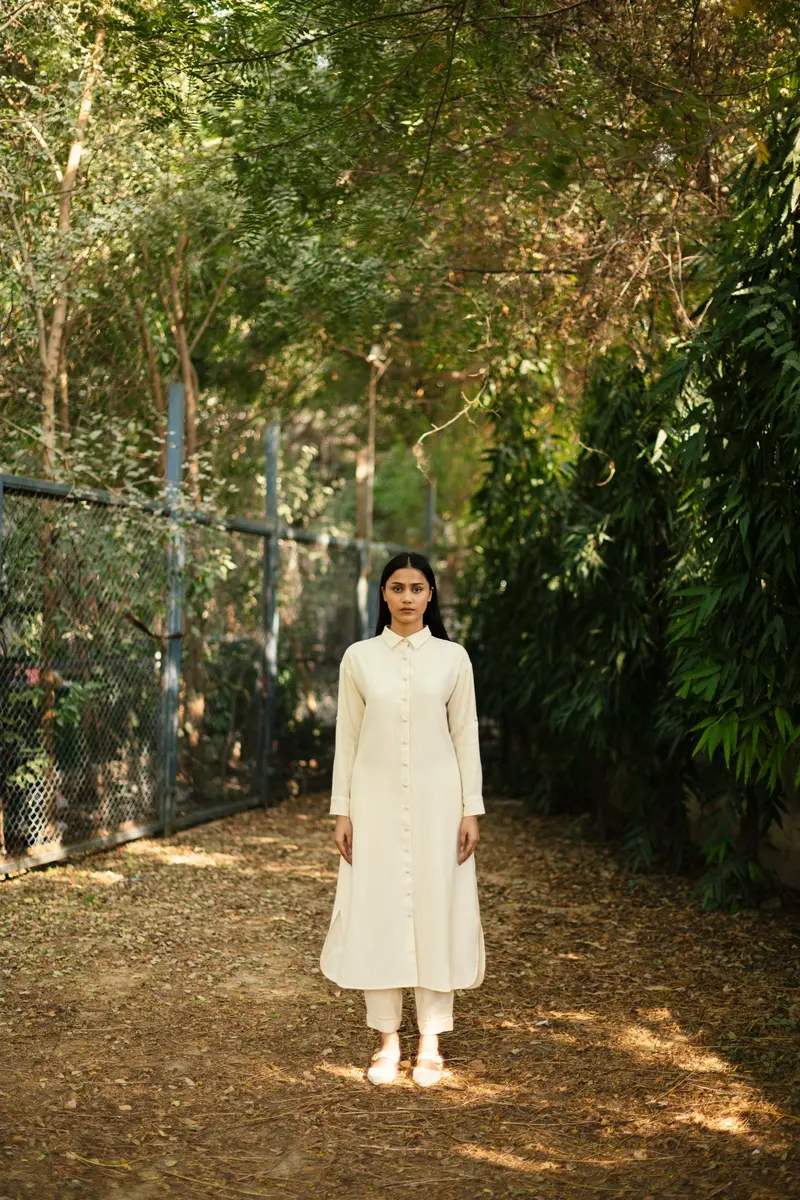 Cream White Merino Wool Coord Set Dalia