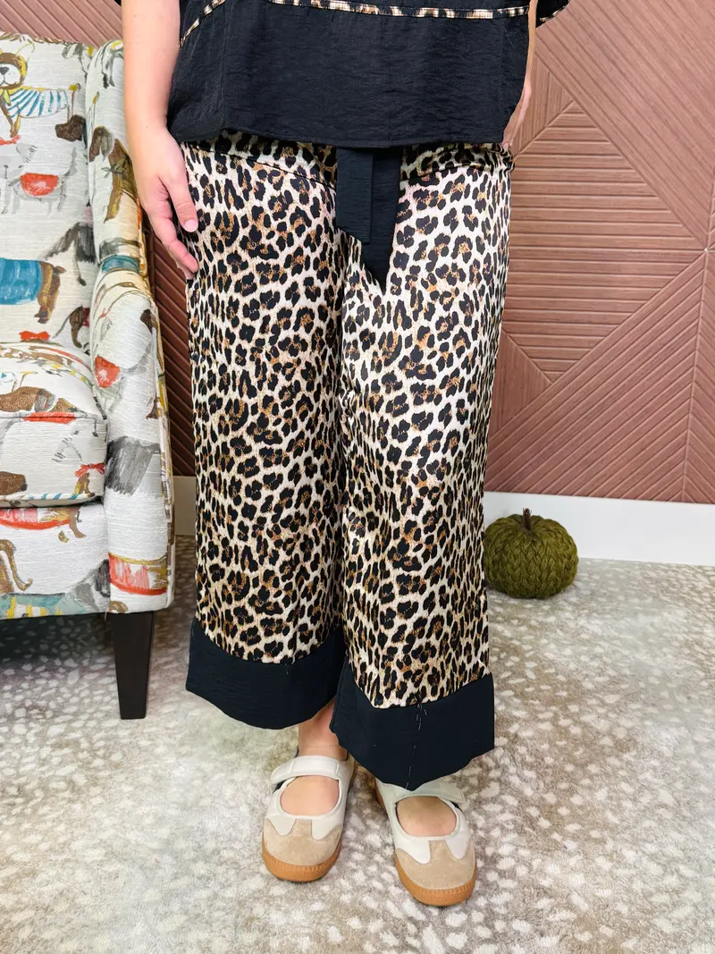 Creature Comfort Satin Pants - Leopard