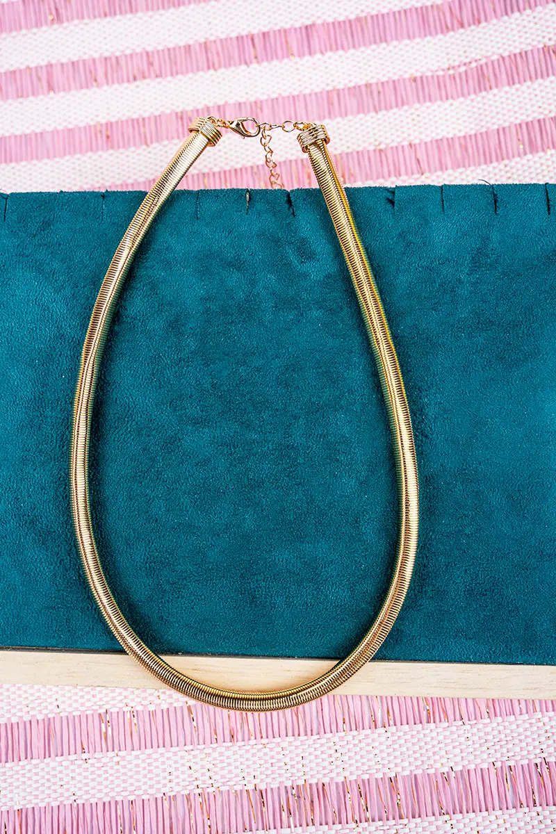 Crowd Pleaser Goldtone Omega Chain Necklace