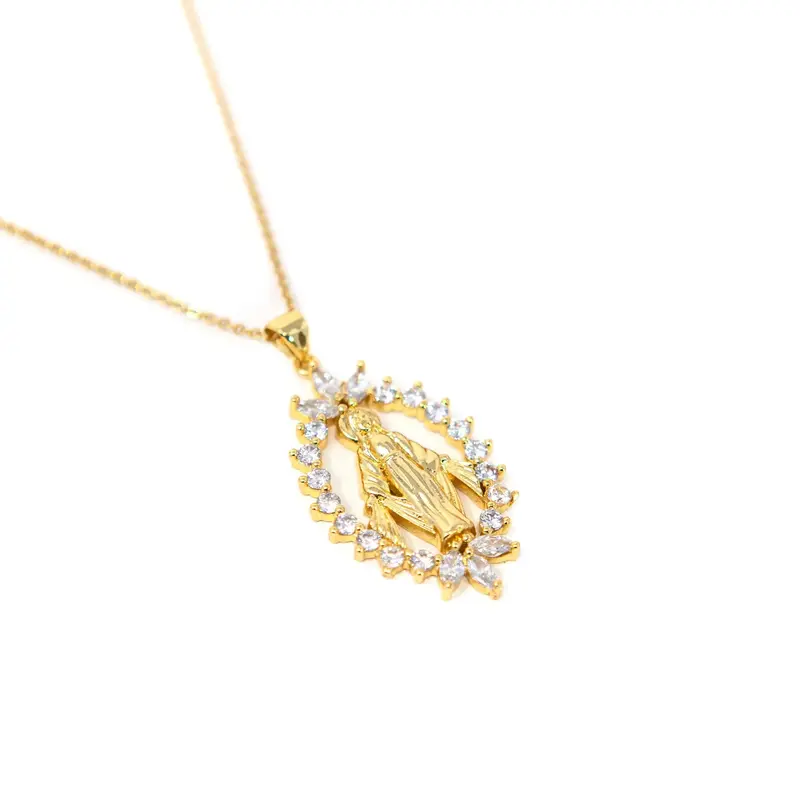 Crystal Jesus Pendant Necklace