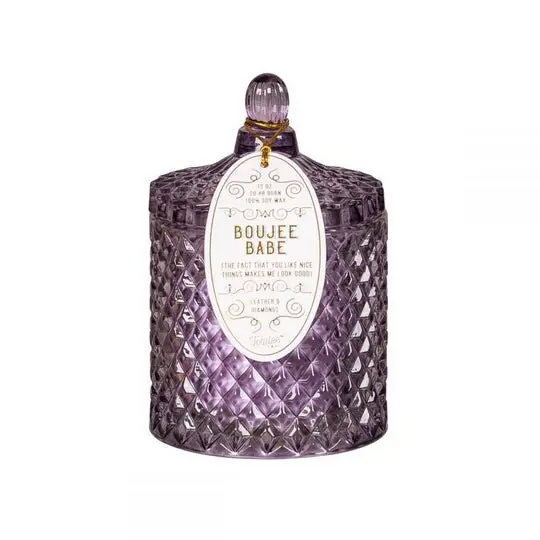 Crystal Purple Boujee Babe Candle by Totalee