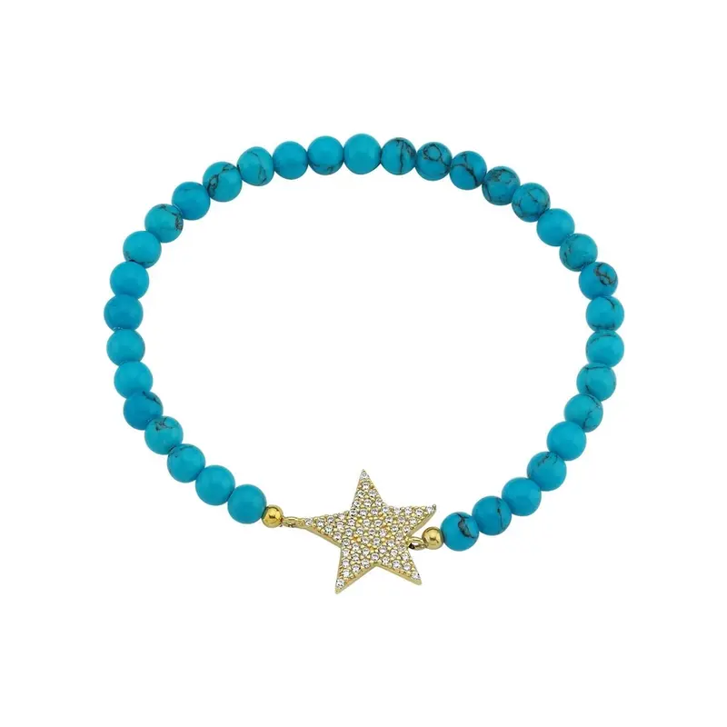 Crystal Star Beaded Stretch Bracelet