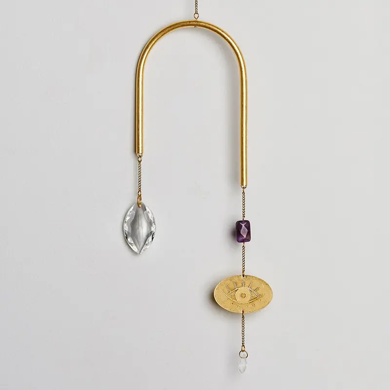 Crystal Suncatcher - Evil Eye + Amethyst