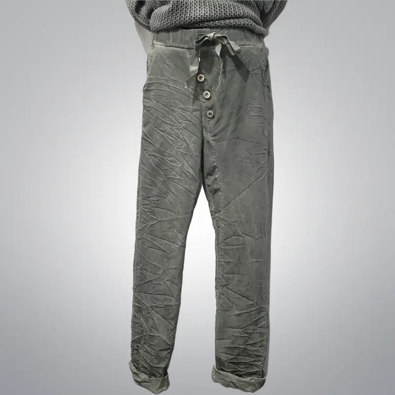 Cute Slant Buttoned Italian Pants