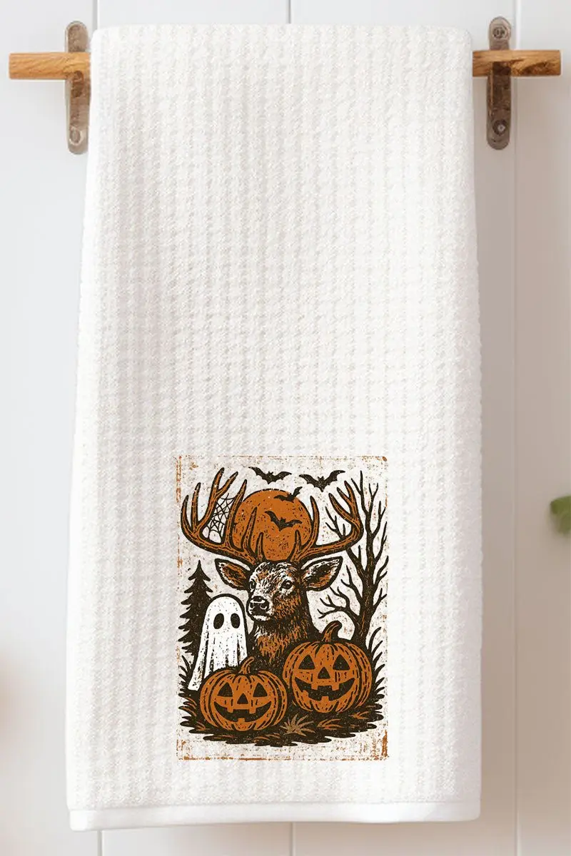 Deerly Departed Waffle Kitchen Towel