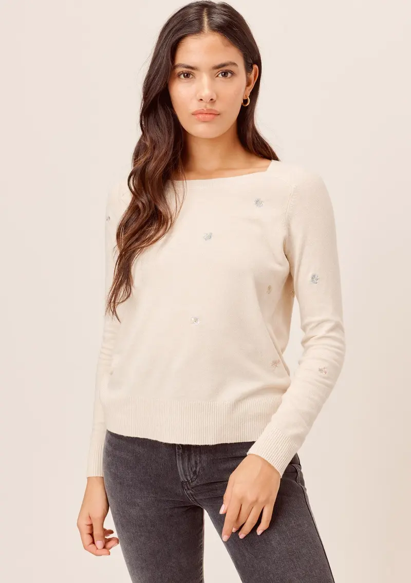 Dell Embroidered Flowers Sweater